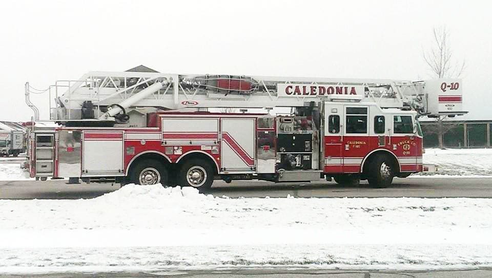Caledonia Fire Department ladder truck lettering by Custom Finishes