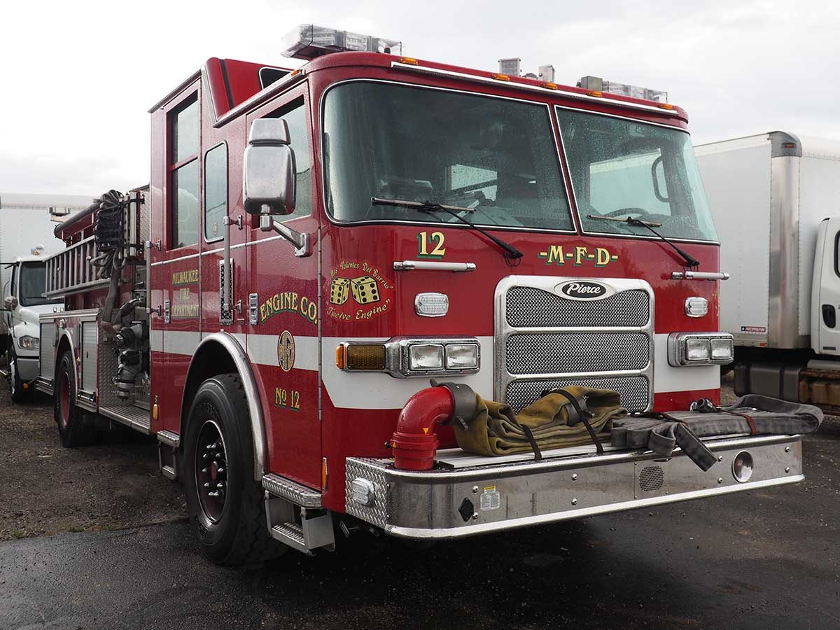 Milwaukee Fire Department Engine Co. 12 gold-leaf lettering by Custom Finishes